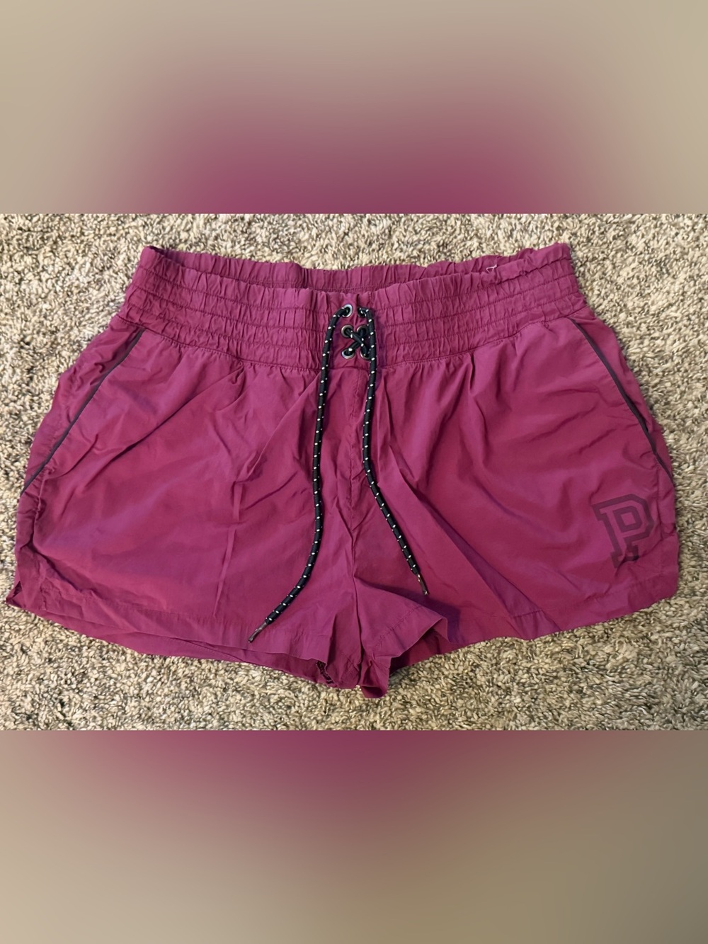 PINK Victoria's Secret Magenta Athletic Smocked-Waist Shorts